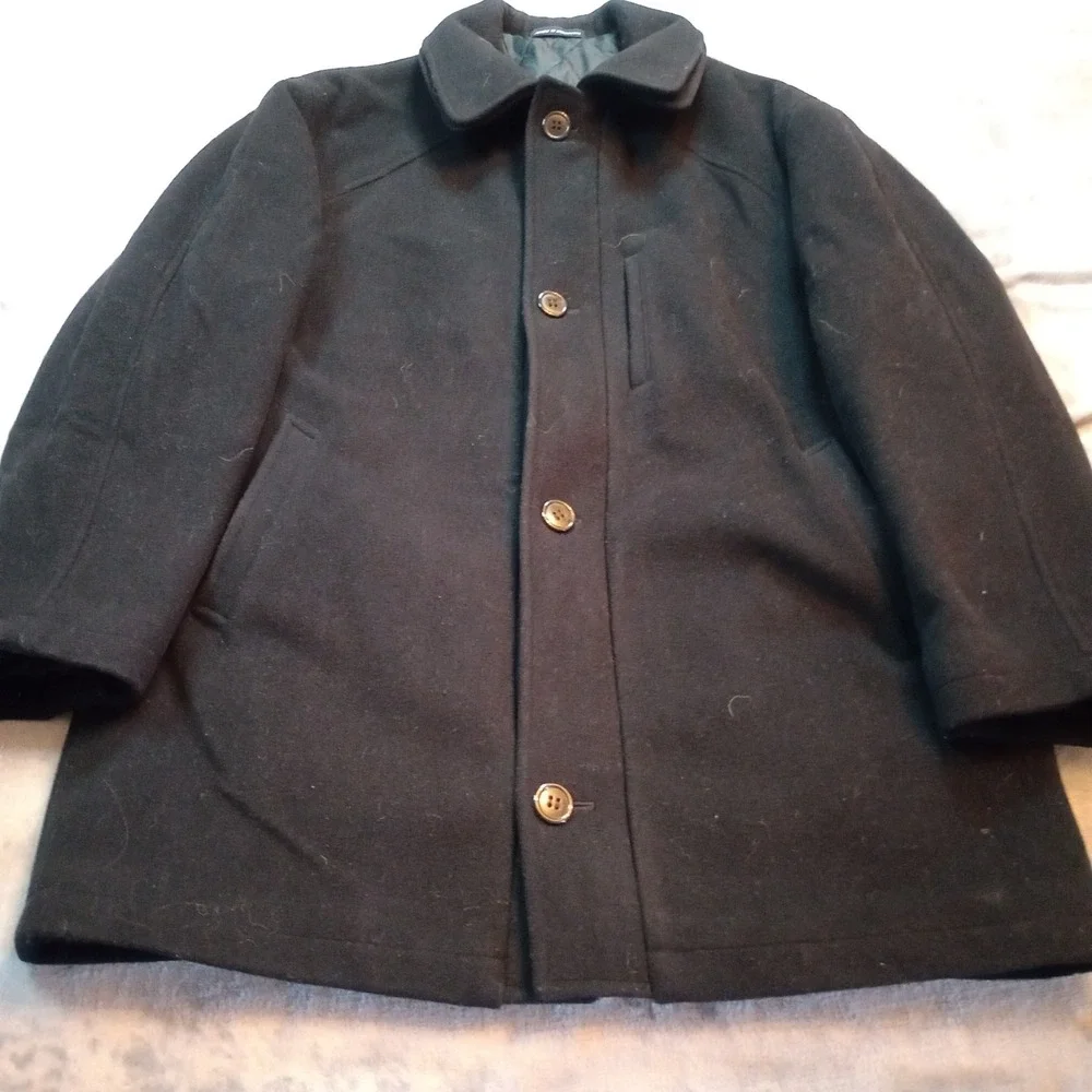 Lauren Ralph Lauren Jacket Mens‎ 42 Regular Black Cashmere Blend Wool Coat